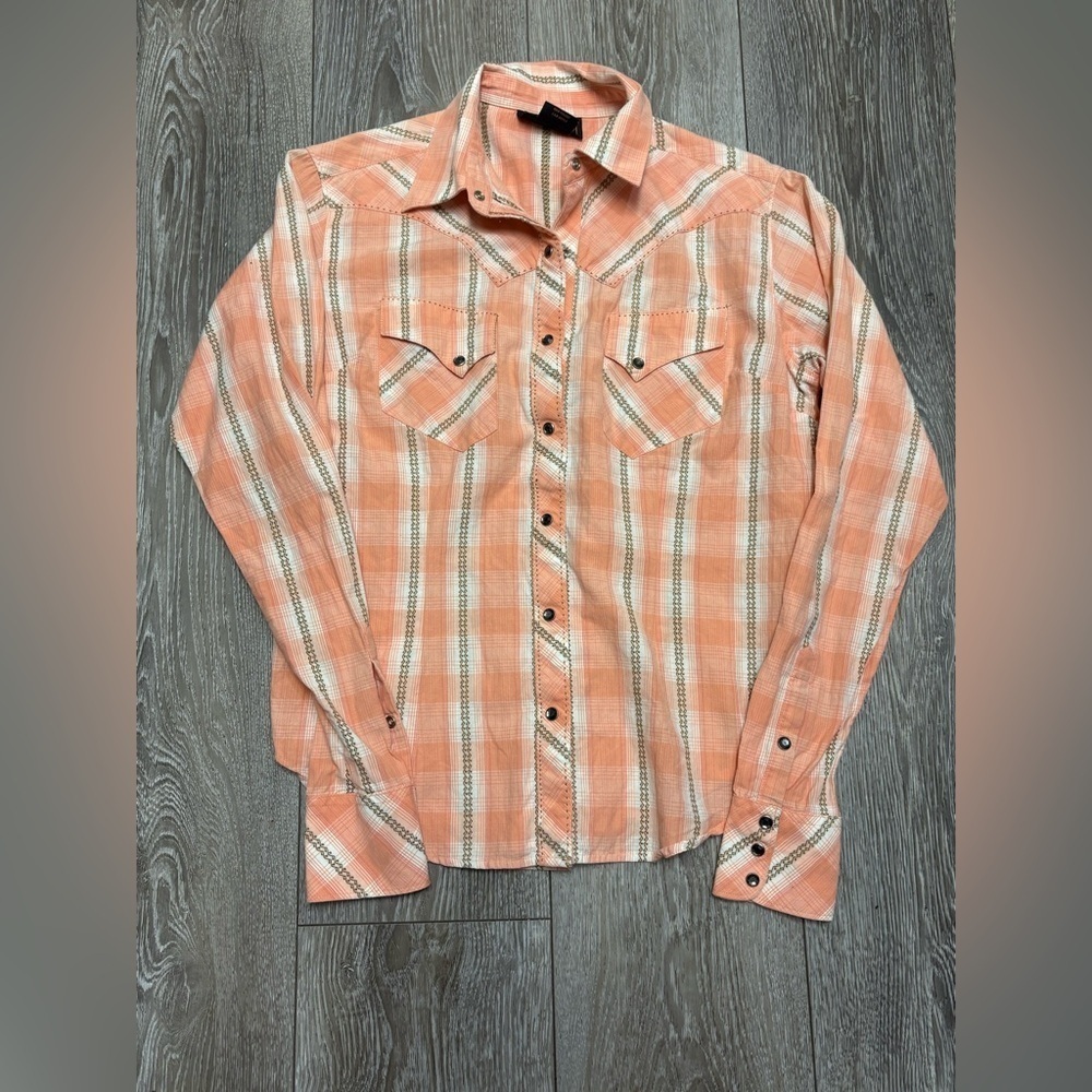 Ariat Womens Orange Plaid Shirt